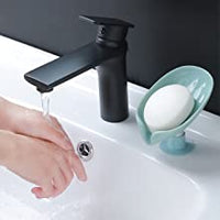 Leaf Shaped Self-Draining Soap Holder with Suction Cup