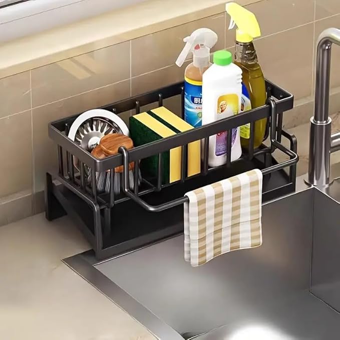 Draining Sink Organizer Caddy with Soap Tray