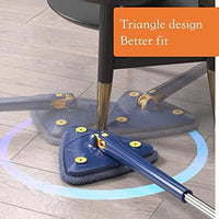 360° Rotatable Adjustable Triangle Mop with Stainless Steel Long Handle