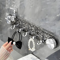 5 Hook Crystal Design Transparent Vacuum Suction Cup Wall Hook