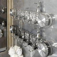 5 Hook Crystal Design Transparent Vacuum Suction Cup Wall Hook