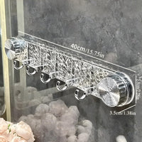 5 Hook Crystal Design Transparent Vacuum Suction Cup Wall Hook