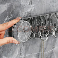5 Hook Crystal Design Transparent Vacuum Suction Cup Wall Hook