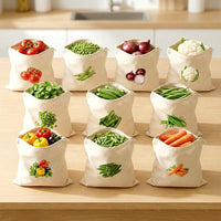 Cotton Reusable Vegetable Bags for Fridge