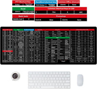 Anti-Slip Keyboard Pad with Office Excel Microsoft Software Shortcuts(80*30cm)