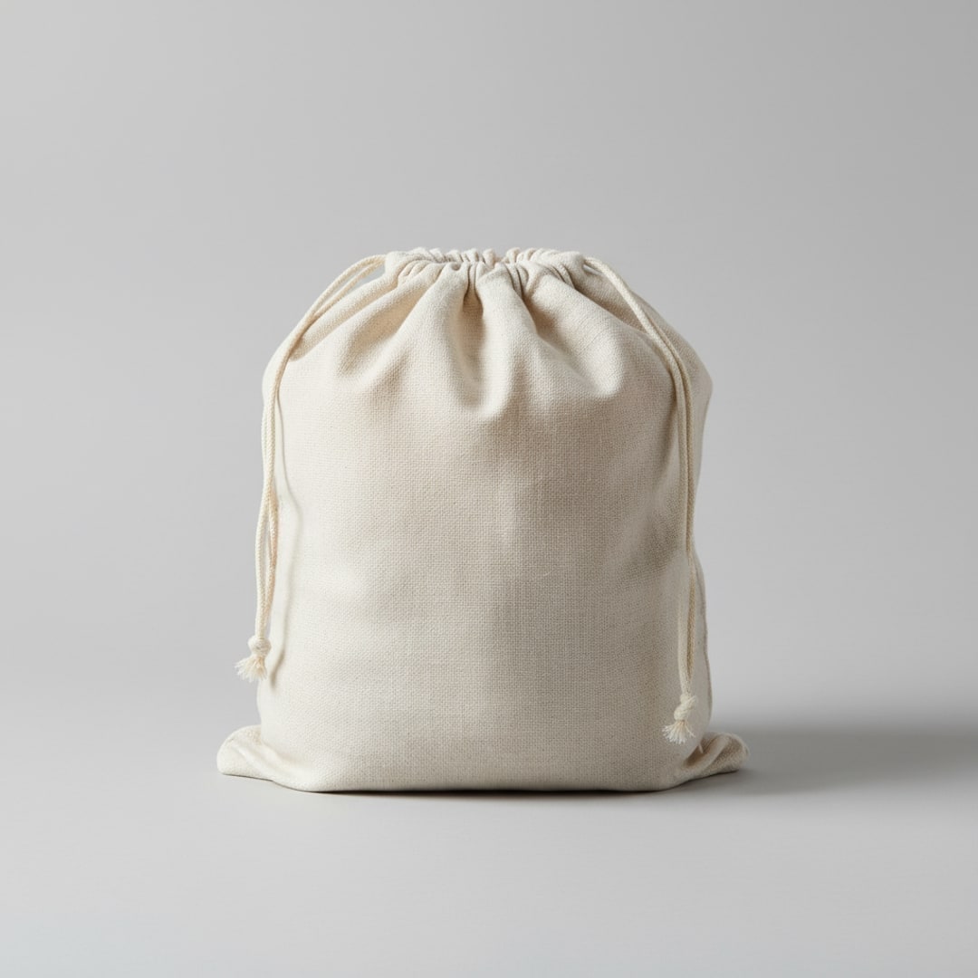Sac à pain en coton avec cordon